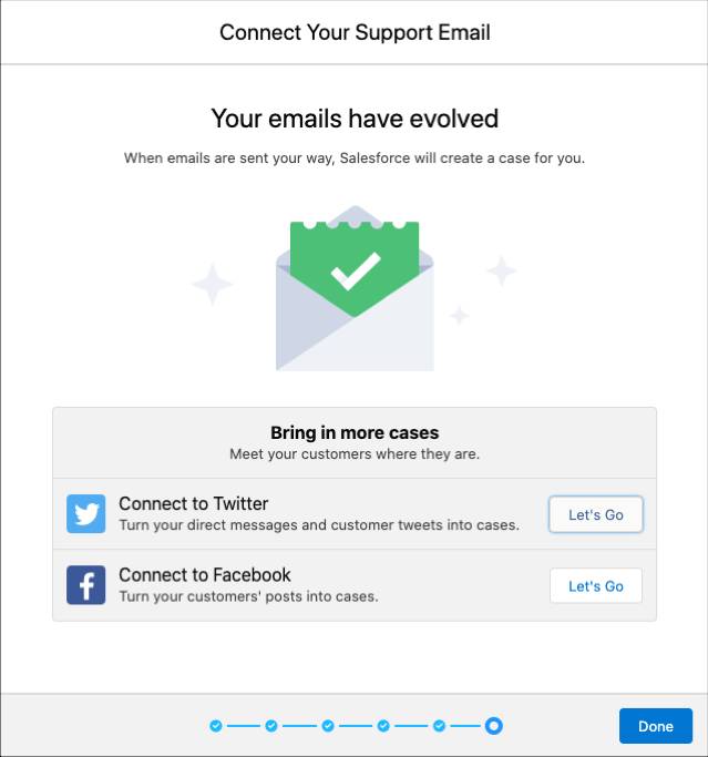 The success prompt from the final email setup prompt.